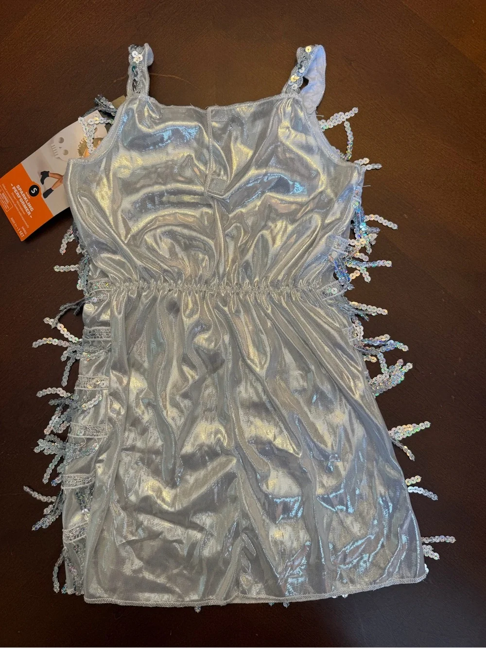 NWT Hyde & Eek Girls Sparkling Performer Costume Small Silver Sequin Halloween